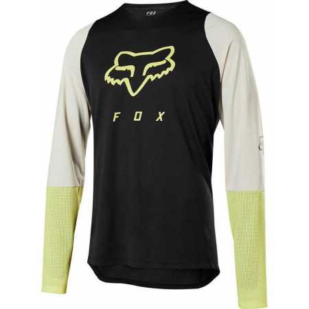 Maillot manches longues fox defend delta lunar noir jaune