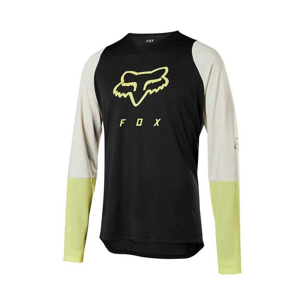 Maillot manches longues fox defend delta lunar noir jaune