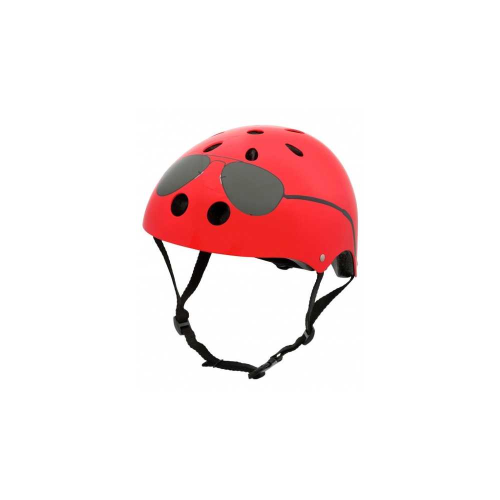 Casque enfant mini hornit lids lunettes aviateur rouge