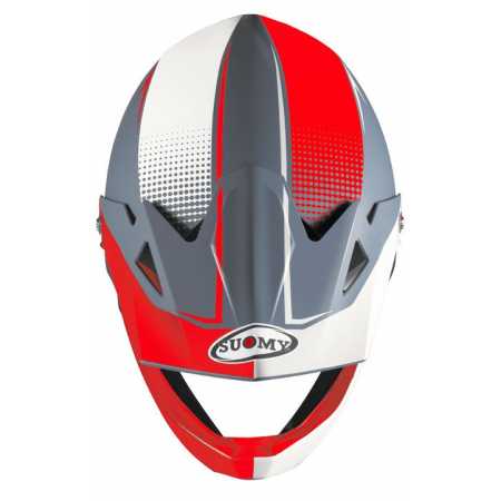 Casque intégral suomy extrême gris rouge blanc